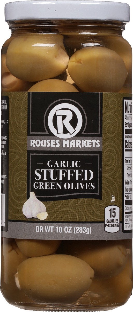 slide 2 of 11, Rouses Markets Garlic Stuffed Green Olives 10 oz, 10 oz