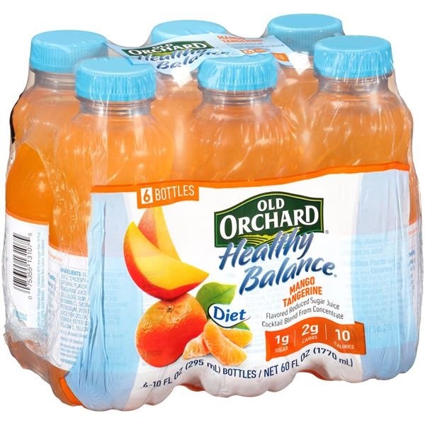 slide 1 of 1, Old Orchard Healthy Balance Mango Tangerine, 6 ct; 10 fl oz