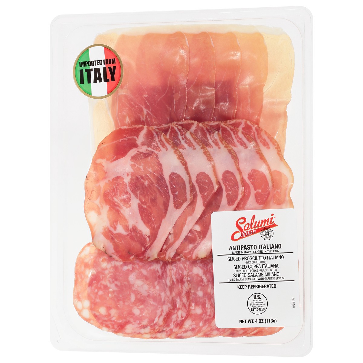 slide 9 of 9, Salumi Italiani Antipasto Italiano, Prosciutto Italiano, Coppa Italiana, Salame Milano, Sliced, 4 oz