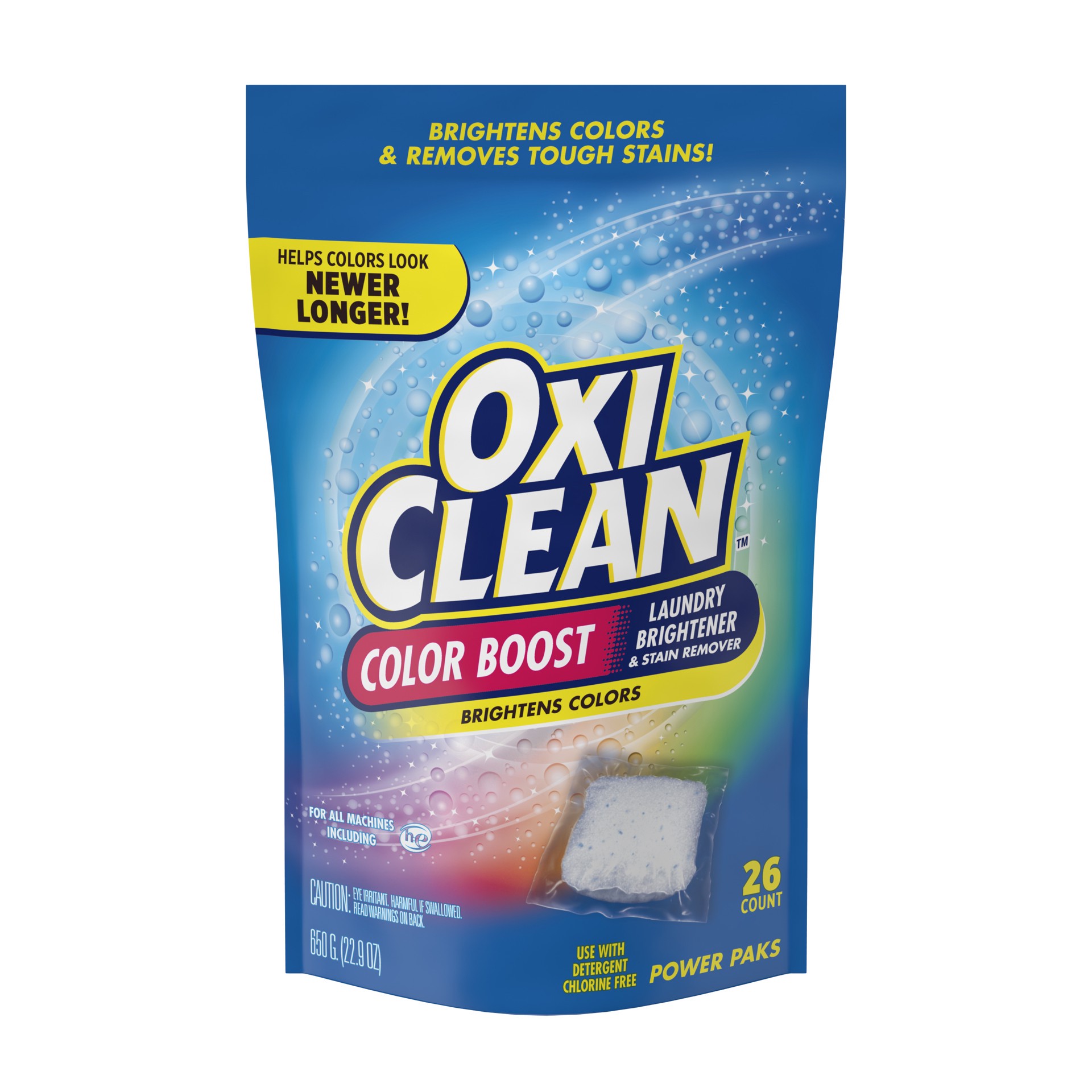 slide 1 of 17, Oxi-Clean Color Boost Color Brightener plus Stain Remover Power Paks, 26 Count, 22.9 oz