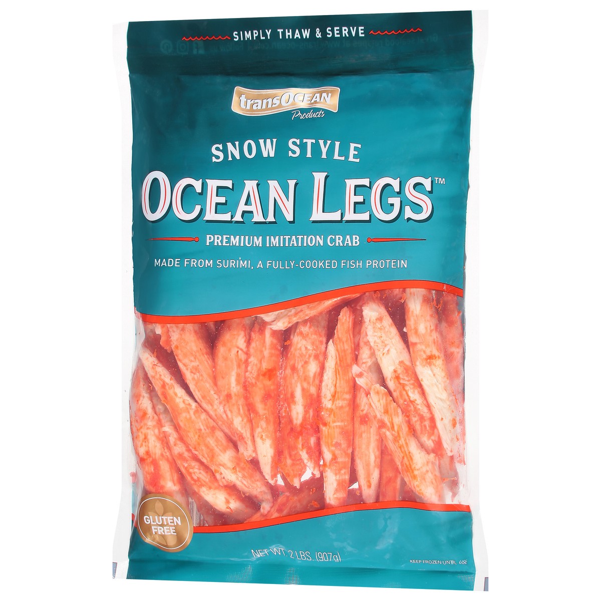 slide 7 of 14, Trans-Ocean Ocean Legs Snow Style Premium Imitation Crab 2 lb, 2 lb