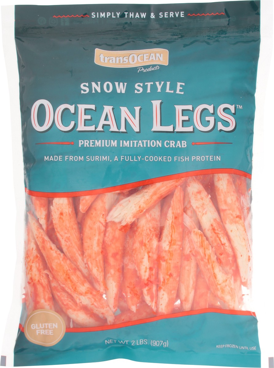 slide 4 of 14, Trans-Ocean Ocean Legs Snow Style Premium Imitation Crab 2 lb, 2 lb