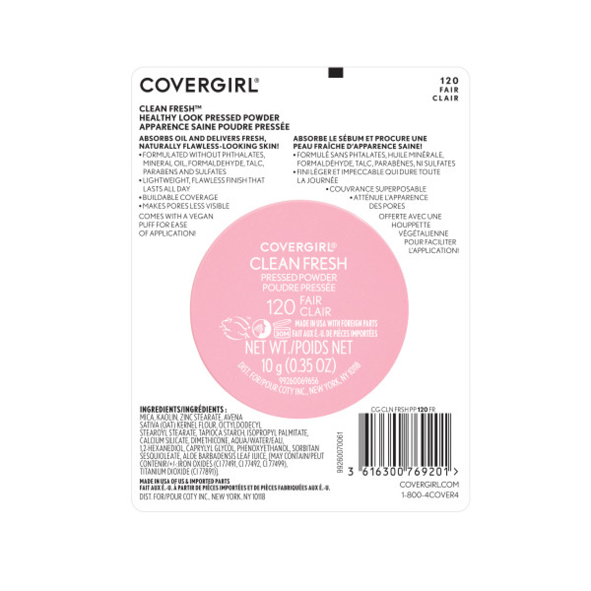 slide 4 of 5, Covergirl Clean Fresh Pressed Powder, Dark 230, 0.35 fl oz