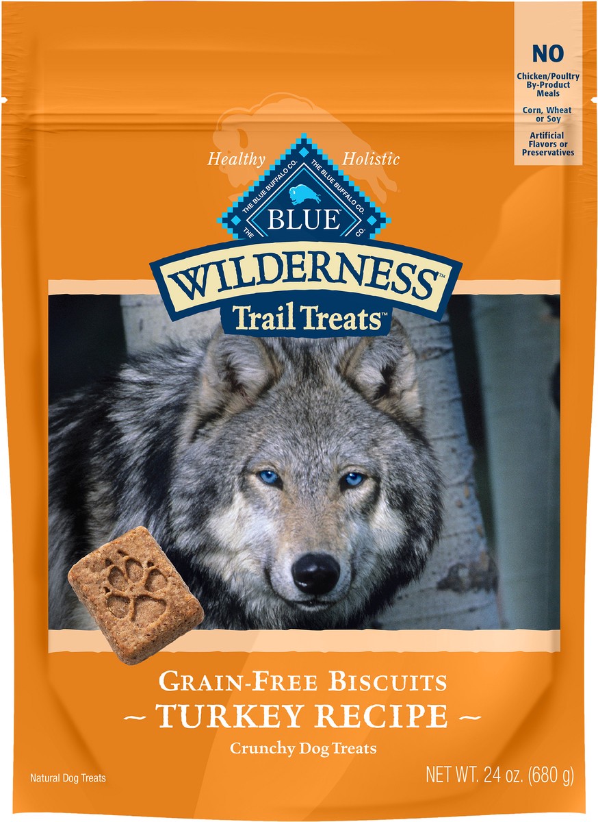 slide 3 of 9, Blue Wilderness Blue Buffalo Wilderness Trail Treats Grain Free Crunchy Dog Treats Biscuits, Turkey Recipe, 24 oz