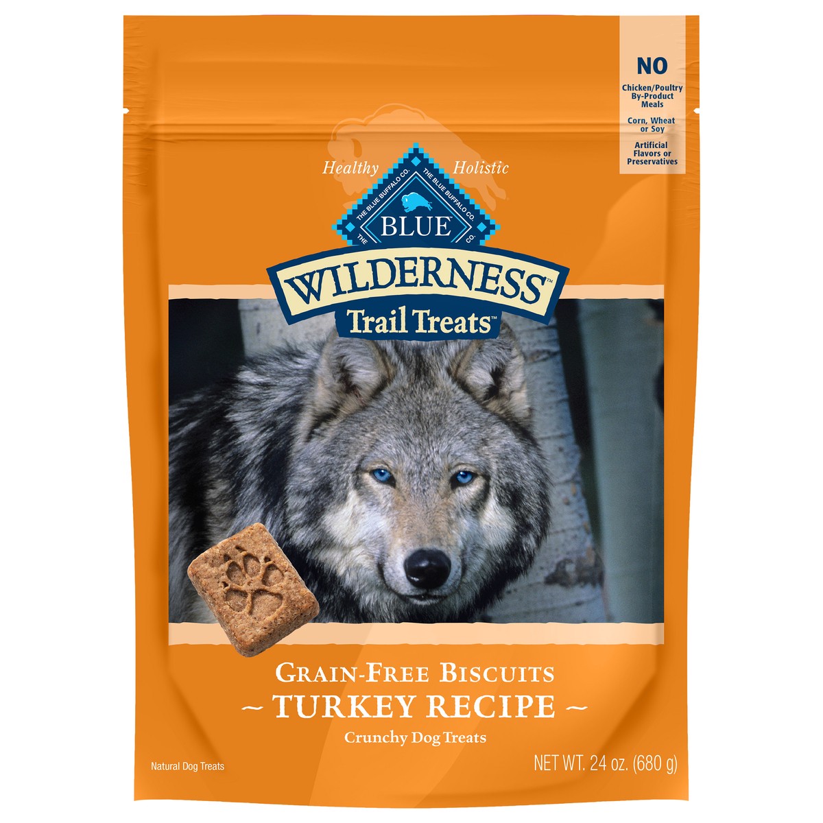 slide 5 of 9, Blue Wilderness Blue Buffalo Wilderness Trail Treats Grain Free Crunchy Dog Treats Biscuits, Turkey Recipe, 24 oz