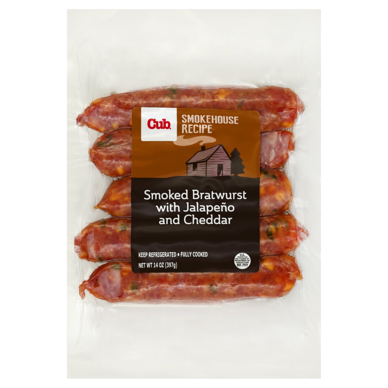 slide 1 of 1, Cub Jalapeno Cheddr Smoked Link, 14 oz
