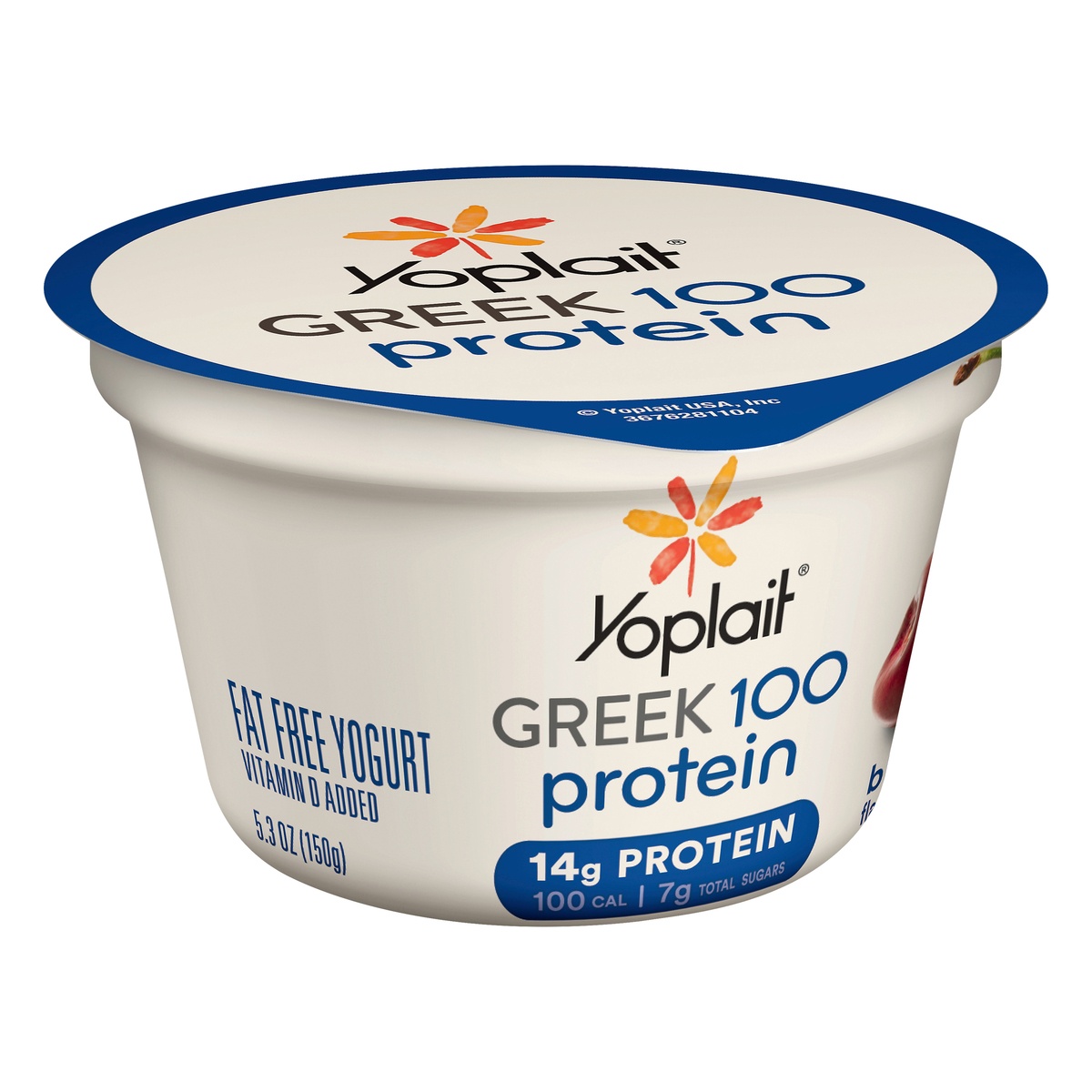 slide 2 of 10, Yoplait Black Cherry Greek 100 Protein Yogurt, 5.3 oz