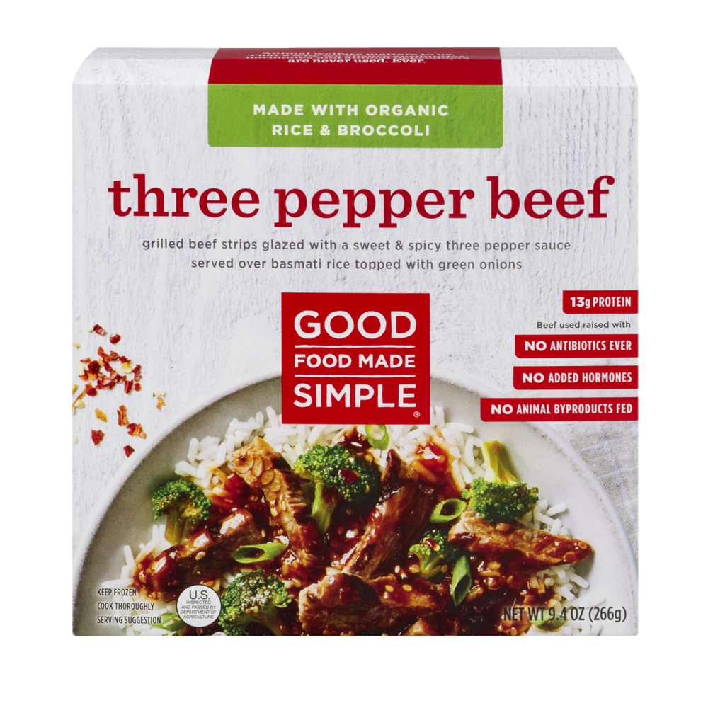 slide 1 of 1, Good Food Made Simple Three Pepper Beef, 9.4 oz