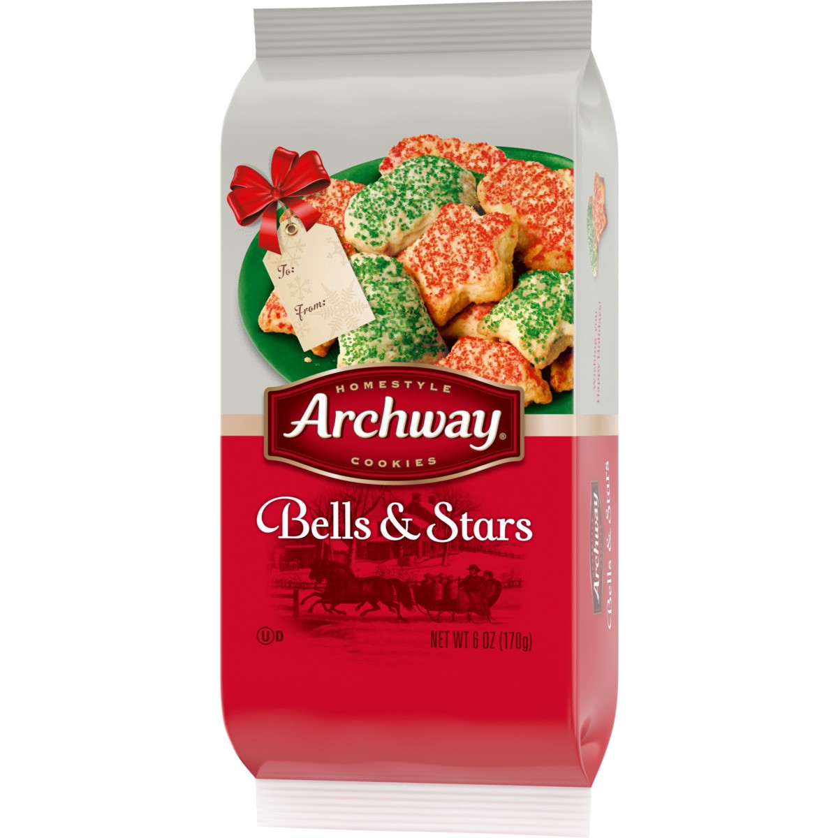 slide 3 of 11, Archway Cookies Bells and Stars Holiday Cookies, 6.000 oz