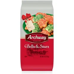 Archway Cookies, Bells and Stars Holiday Cookies, 6 Oz