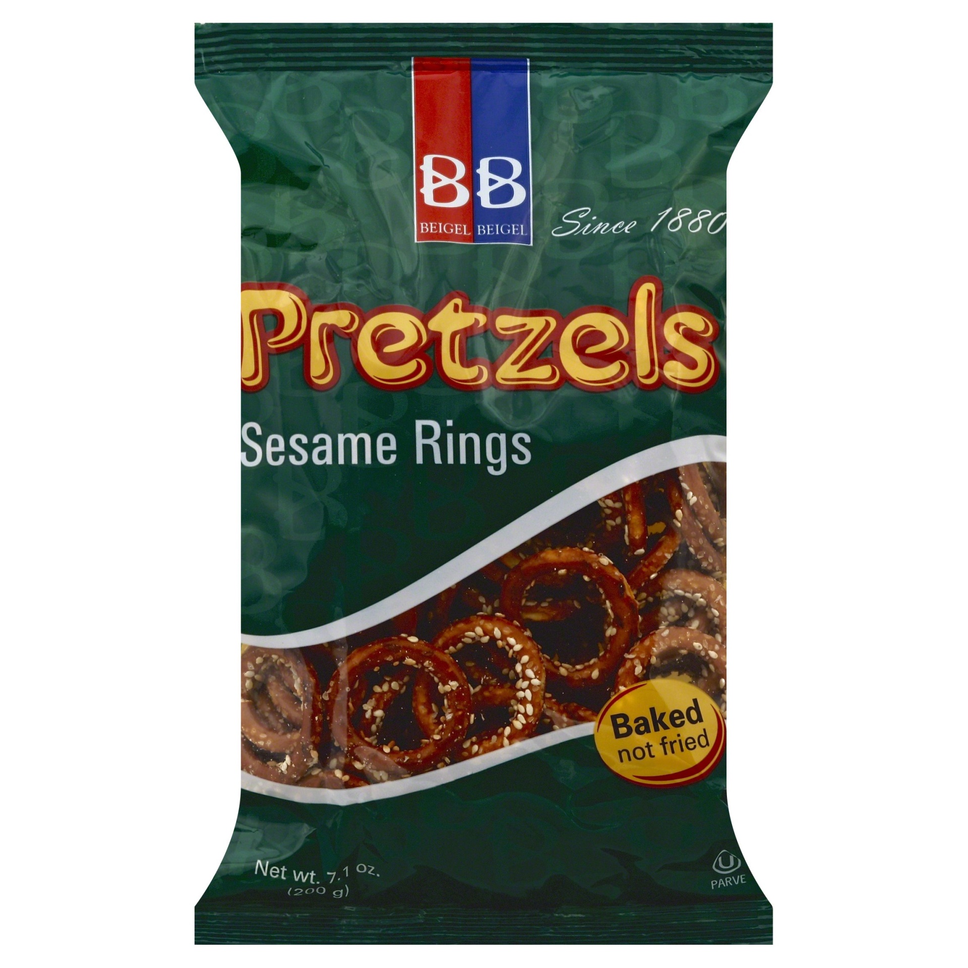 slide 1 of 1, Bronner Bros. Beigel & Beigel Sesame Pretzel Rings, 7 oz