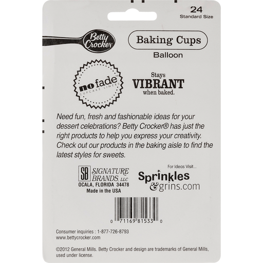 slide 7 of 8, Betty Crocker Baking Cups Balloon, 24 ct