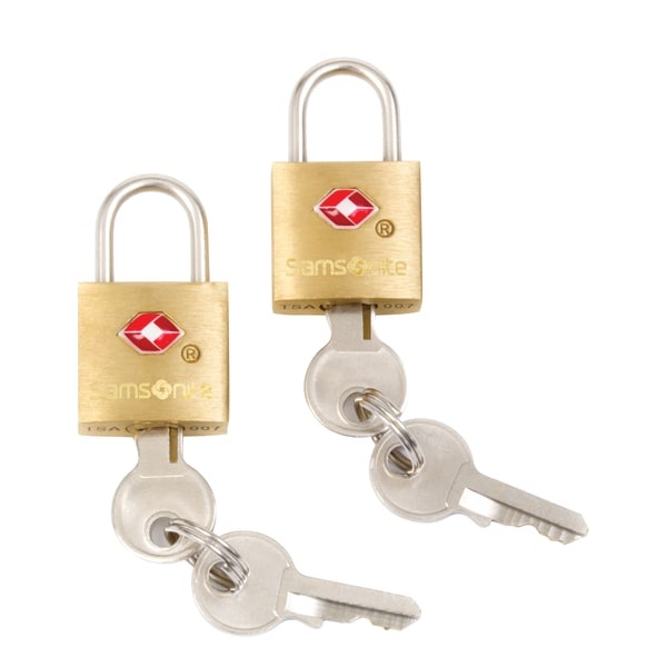 slide 1 of 1, Samsonite Luggage Key Locks, Brass, Pack Of 2, 2 ct