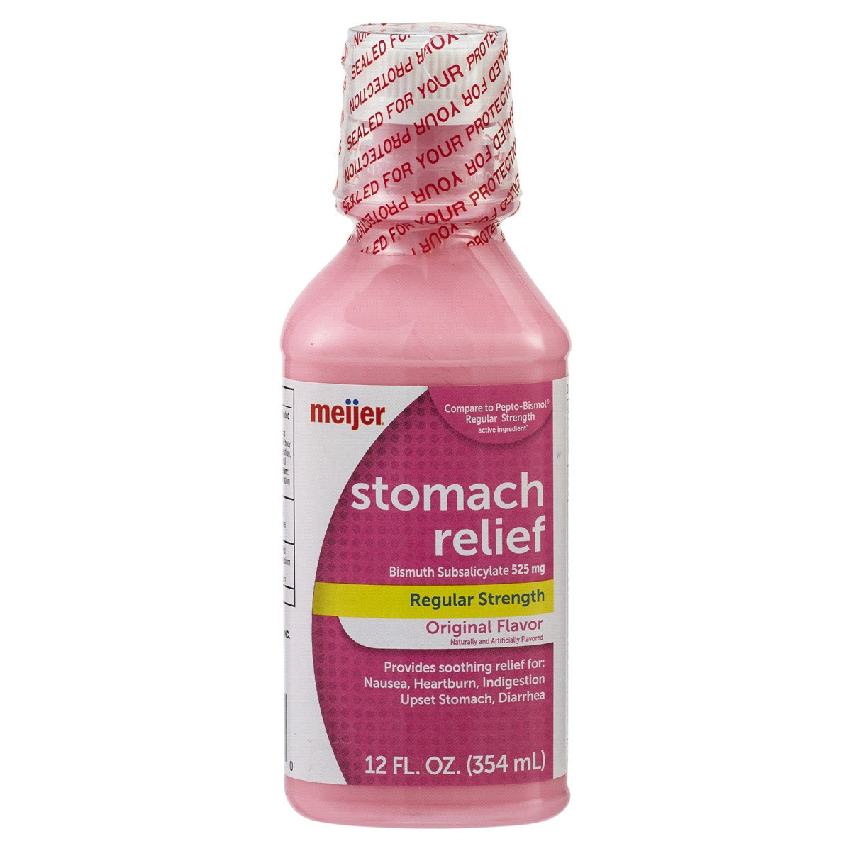 slide 1 of 29, Meijer Stomach Relief Pink Bismuth Liquid, Original Flavor, 12 oz