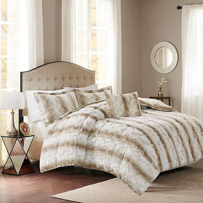 slide 1 of 4, Madison Park Zuri Full/Queen Comforter - Sand, 1 ct