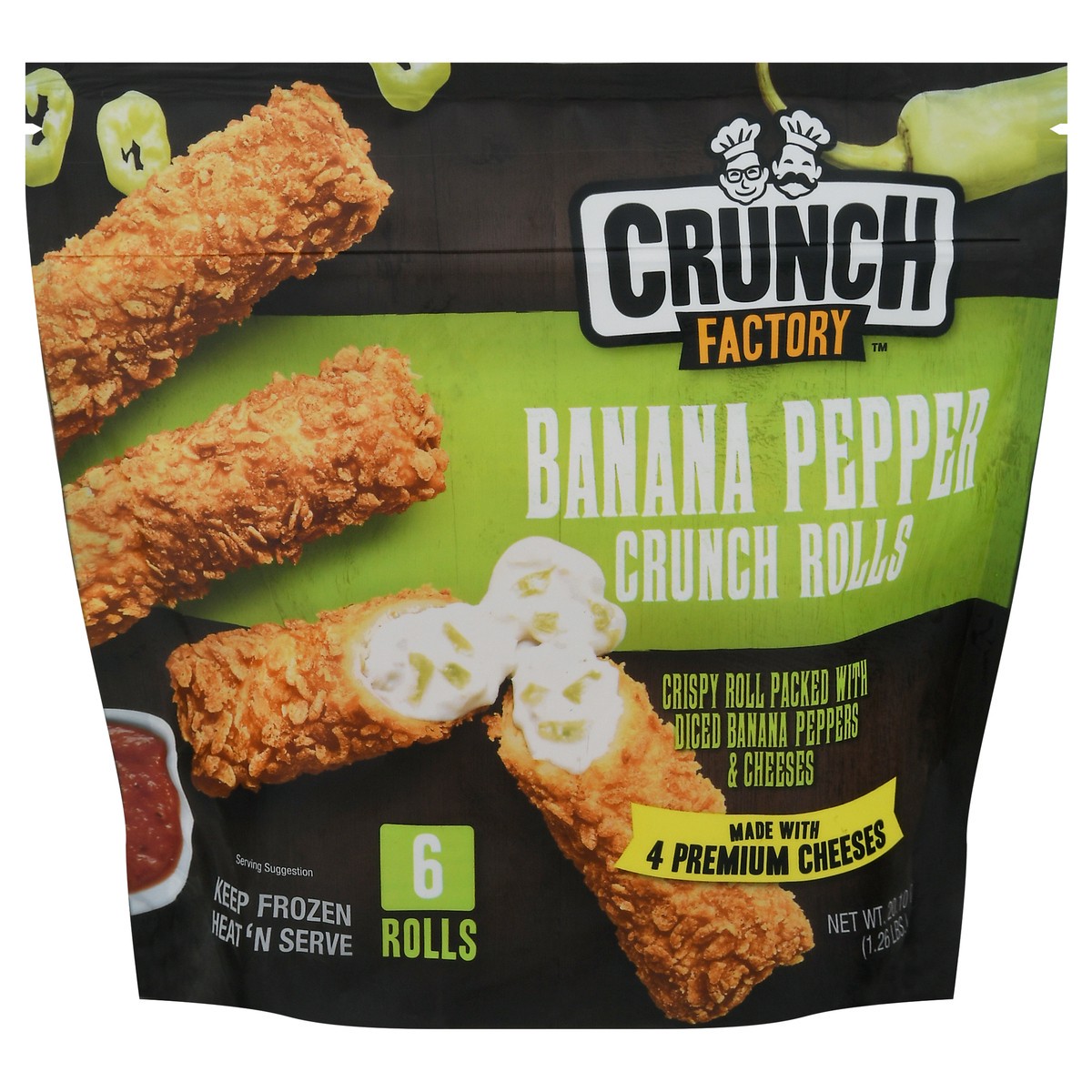 slide 1 of 9, Crunch Factory Banana Pepper Rolls, 20.1 oz