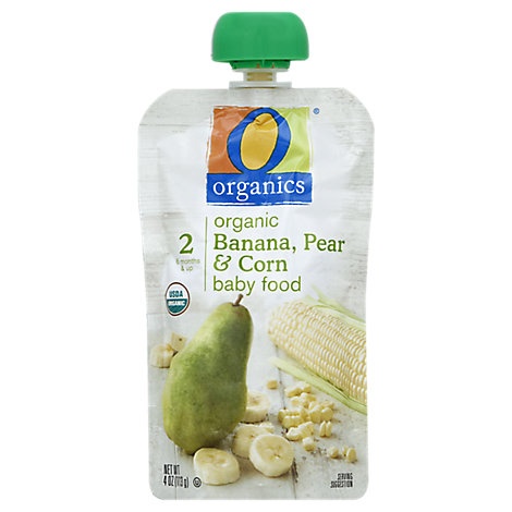 slide 1 of 1, O Organics Organic Baby Food Stage 2 Banana Pear & Corn, 4 oz