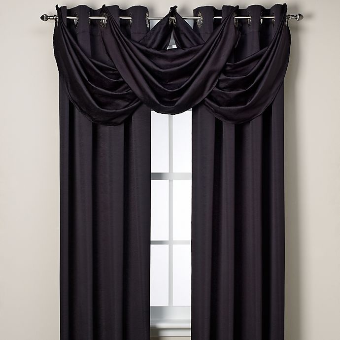 slide 1 of 1, Insola Odyssey Insulating Waterfall Window Valance - Black, 1 ct