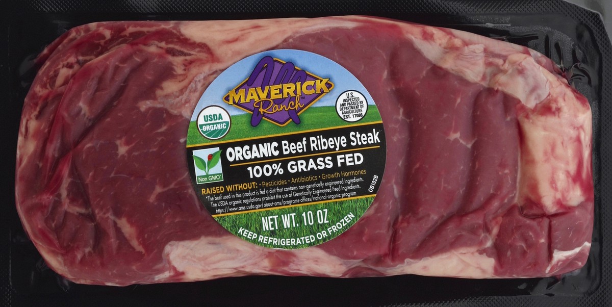 slide 5 of 5, Maverick Ranch Beef, Organic, Ribeye Steak, 1 ct