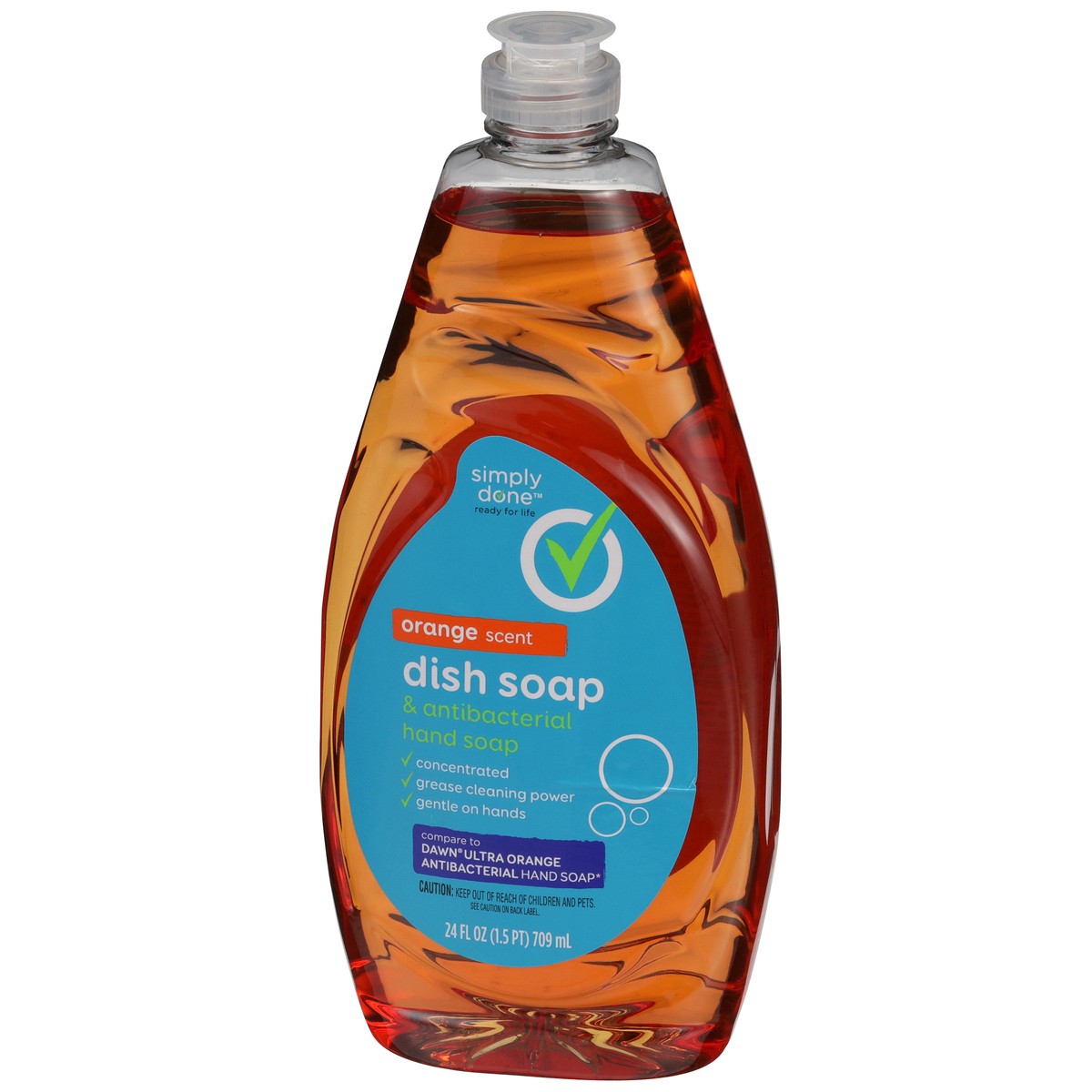 slide 2 of 11, Simply Done Dish & Antibacterial Hand Soap, Orange, 24 fl oz