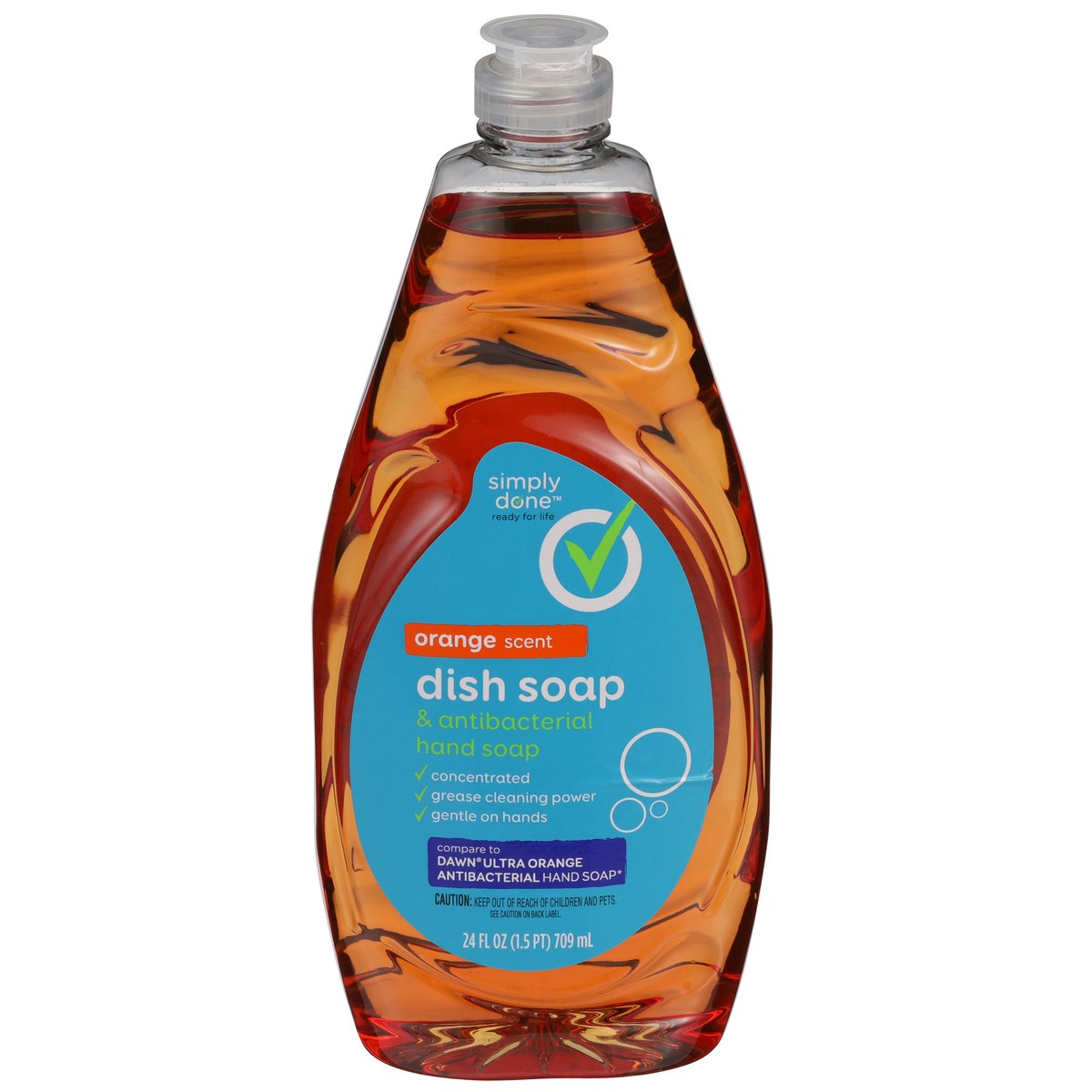 slide 1 of 11, Simply Done Dish & Antibacterial Hand Soap, Orange, 24 fl oz