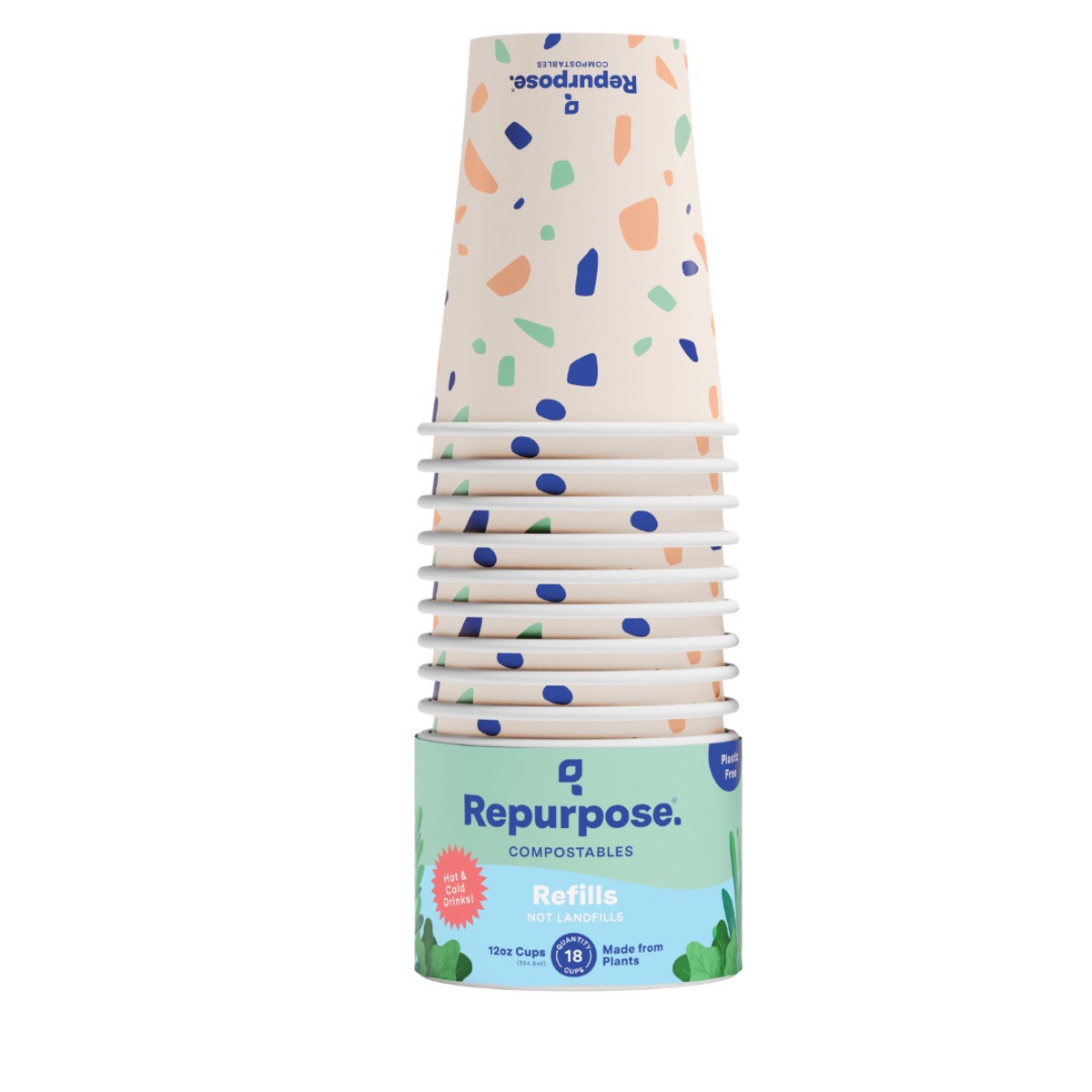 slide 1 of 9, Repurpose Cups, Refills, 12 Ounce, 18 ct