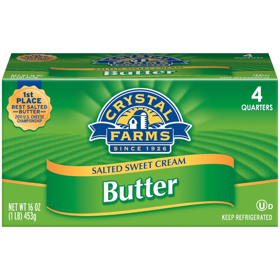 slide 1 of 1, Crystal Farms Salted Sweet Cream Butter, 16 oz