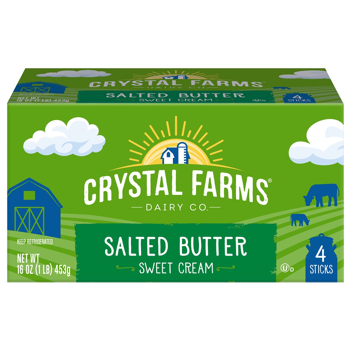 slide 1 of 1, Crystal Farms Butter Quarters, 16 oz