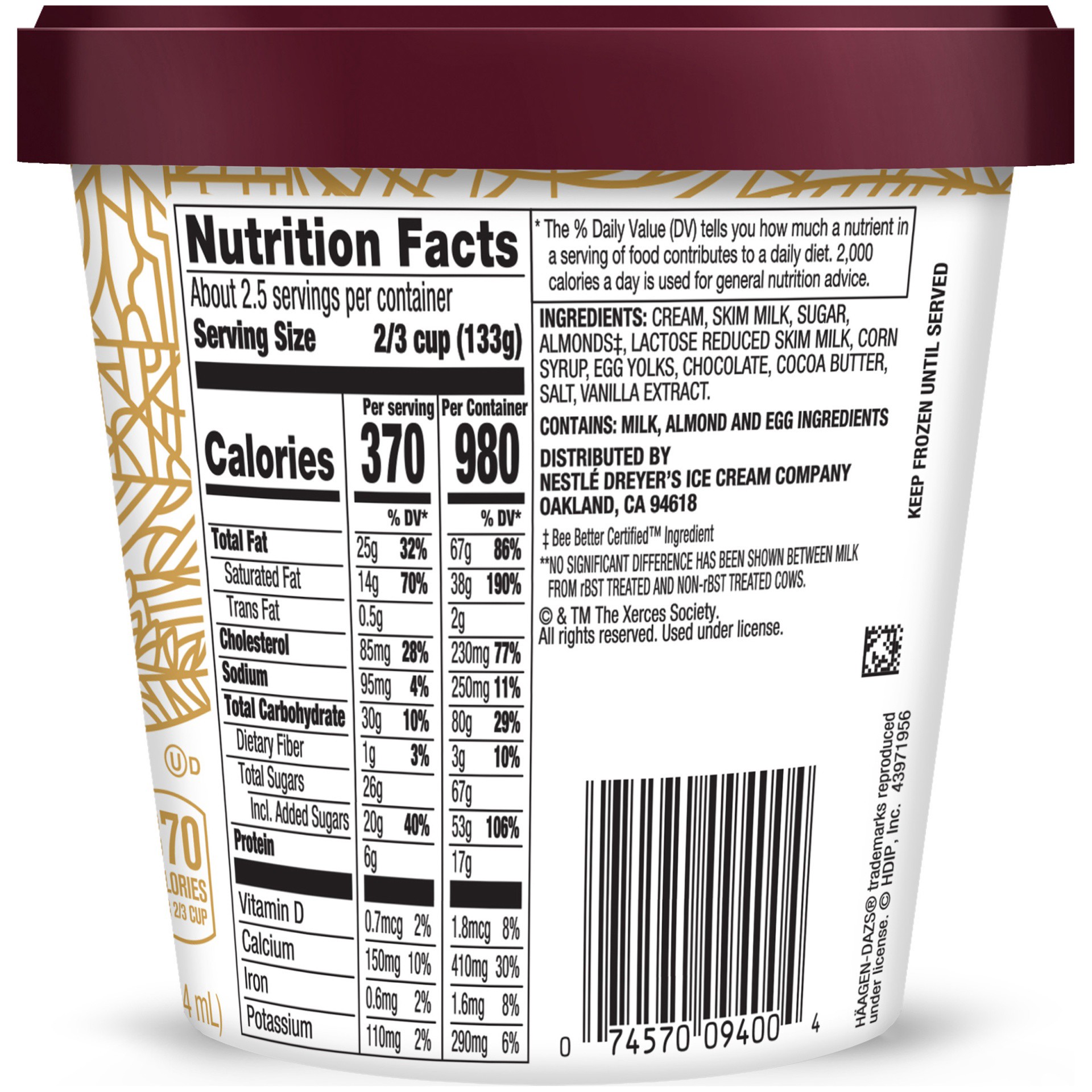 slide 4 of 6, Häagen-Dazs Vanilla Swiss Almond Ice Cream, 14 oz