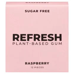 Refresh Sugar Free Plant-Based Raspberry Gum - 12 ct