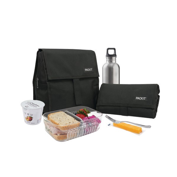 slide 6 of 10, PackIt Freezable Cooler/Lunch Bag - Black, 1 ct