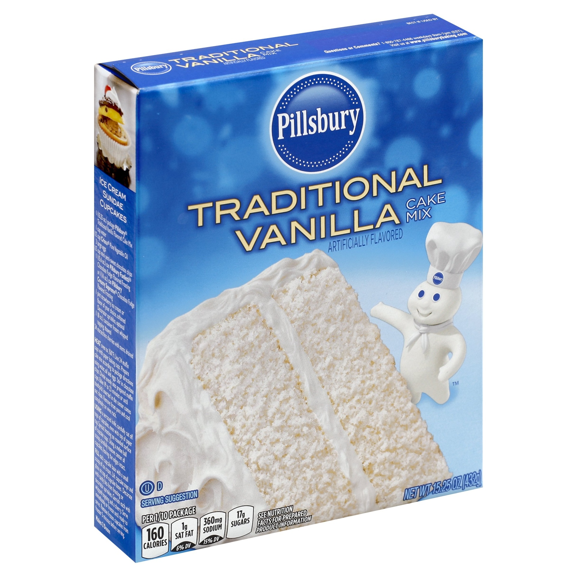 slide 1 of 1, Pillsbury Cake Mix, Traditional Vanilla, 15.25 oz