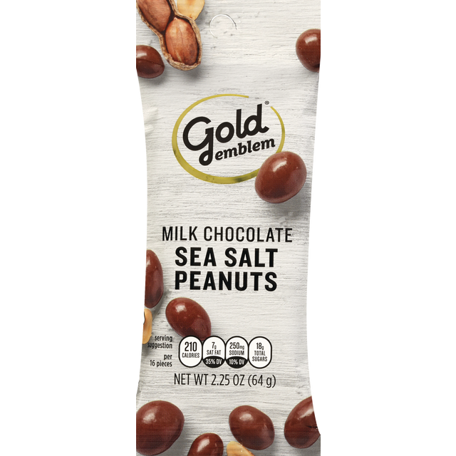 slide 1 of 1, Gold Emblem Milk Chocolate Covered Sea Salt Peanuts(Peg Bag), 1 ct