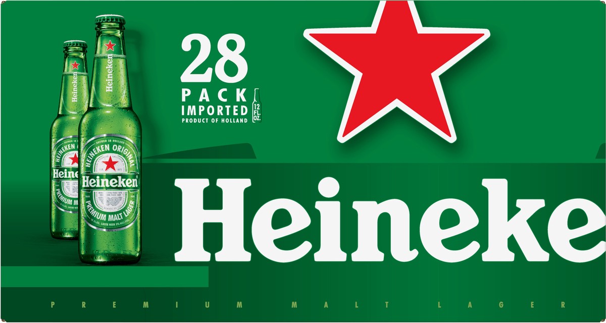 slide 1 of 9, Heineken Premium Malt Lager Beer 28 x 12 fl oz Bottles, 28 ct