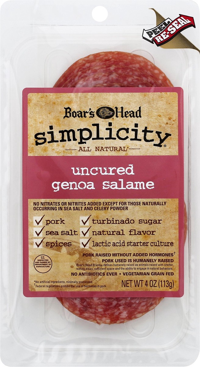 slide 3 of 9, Boar's Head All Natural Uncured Genoa Salame, 4 oz