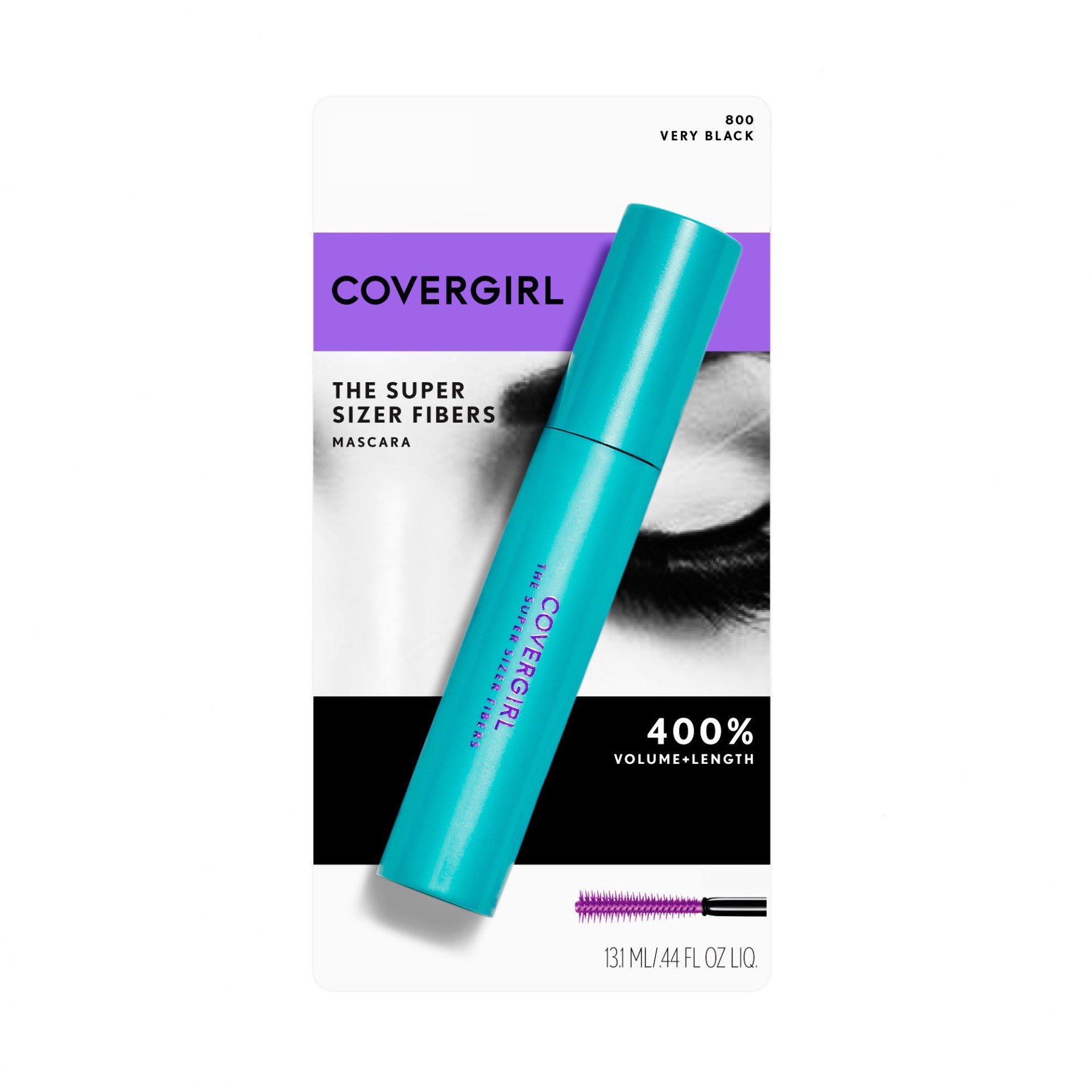 slide 1 of 6, Covergirl Super Sizer Fibers Volume & Length Mascara Very Black, 1 ct