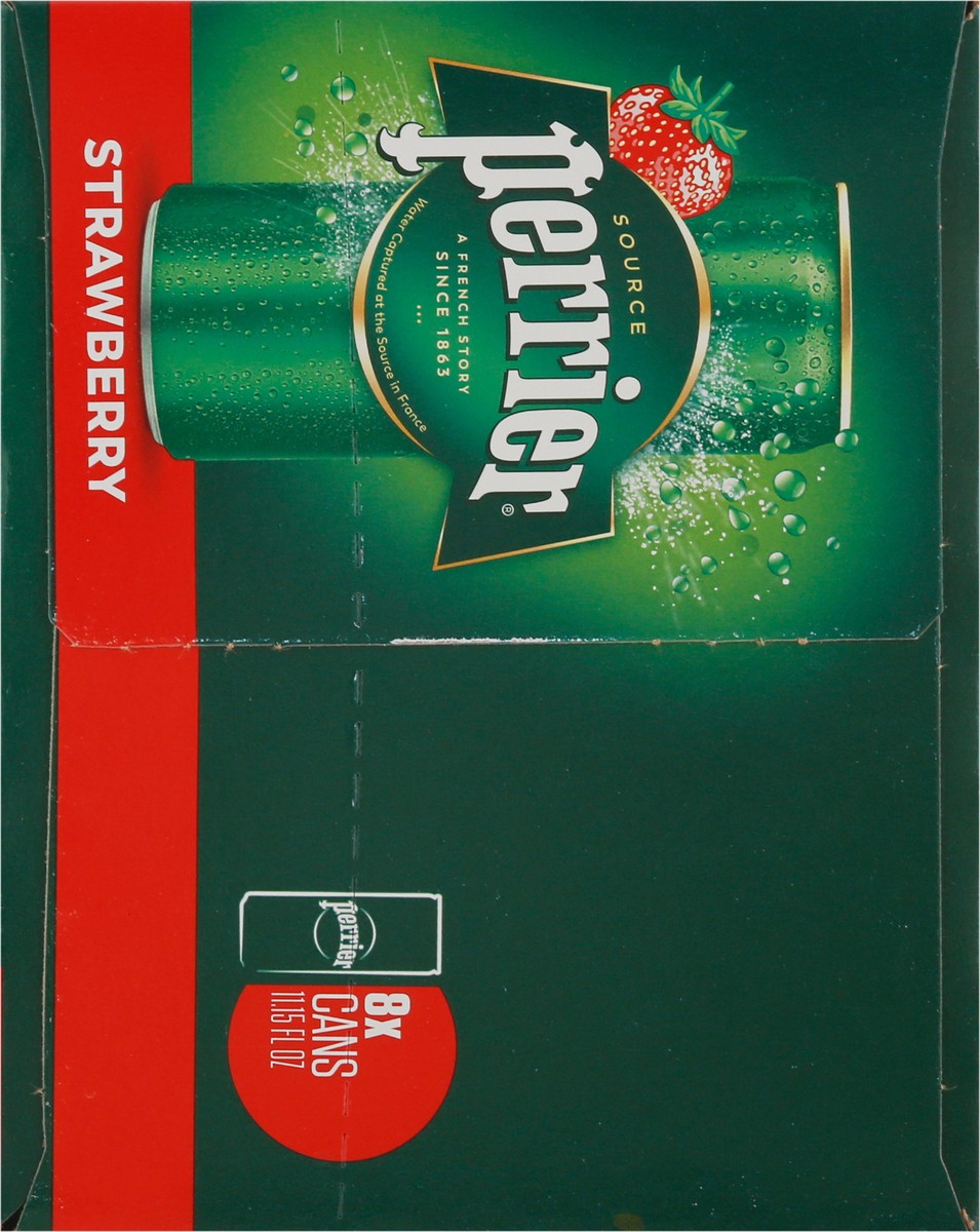 slide 9 of 9, Perrier Strawberry Flavored Sparkling Water, Sleek Cans - 89.2 oz, 8 ct