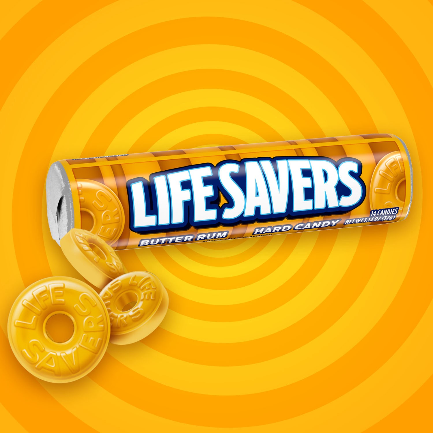 slide 5 of 7, LIFE SAVERS Butter Rum Hard Candy, 1.14 oz Roll, 1.14 oz