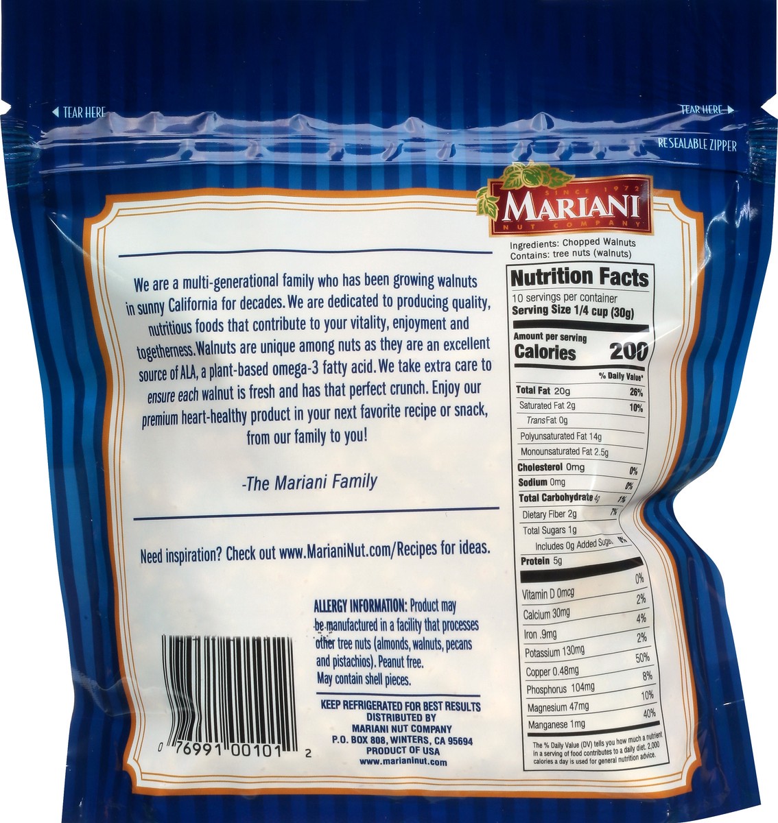 slide 4 of 10, Mariani Walnuts Chopped, 1 ct