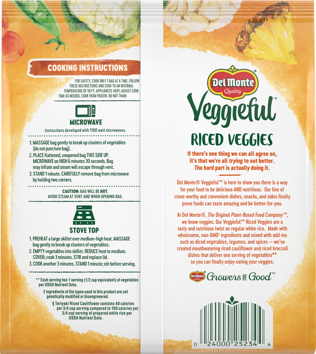 slide 3 of 7, Del Monte Veggieful™ Riced Cauliflower Teriyaki 10 oz. Bag, 10 oz