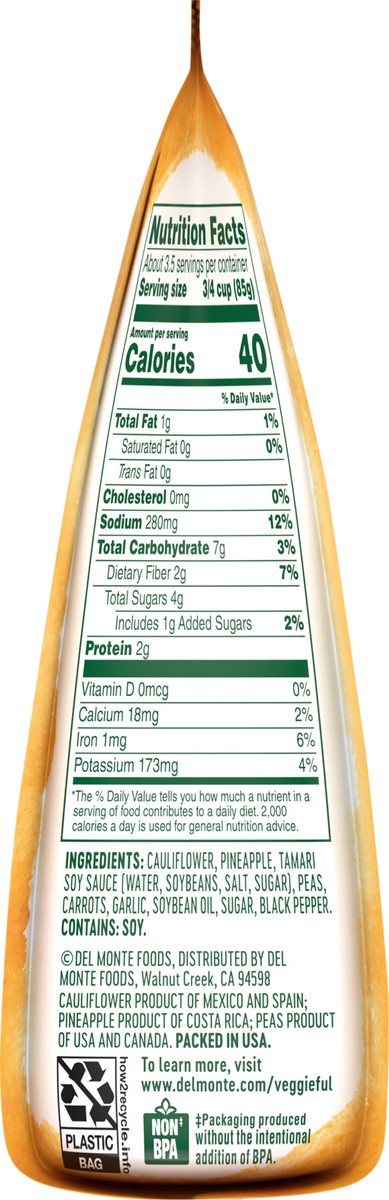 slide 6 of 7, Del Monte Veggieful™ Riced Cauliflower Teriyaki 10 oz. Bag, 10 oz