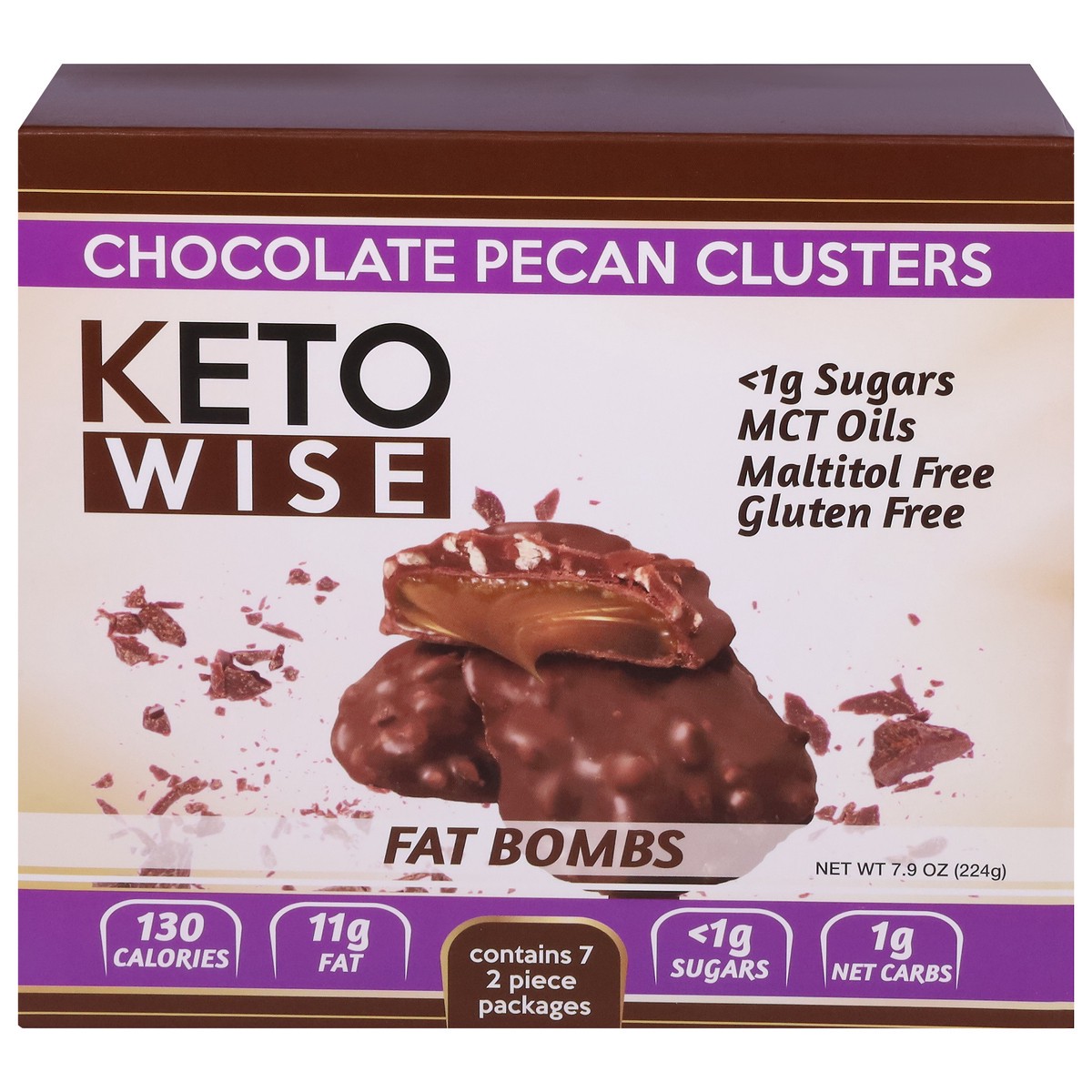 slide 1 of 9, Keto Wise Pecan Cluster Fat Bombs, 7 ct