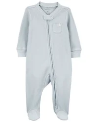 Carter's Baby 1-Piece Thermal Textured Footie Pajamas Blue 6M