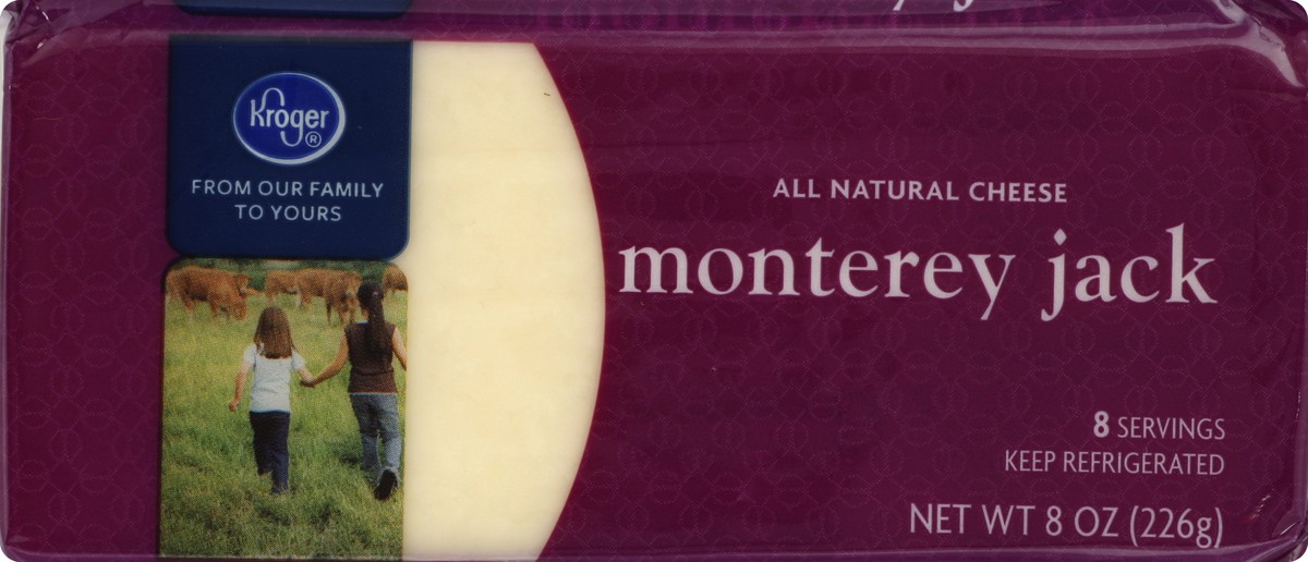 slide 1 of 6, Kroger Monterey Jack Cheese Bar, 8 oz