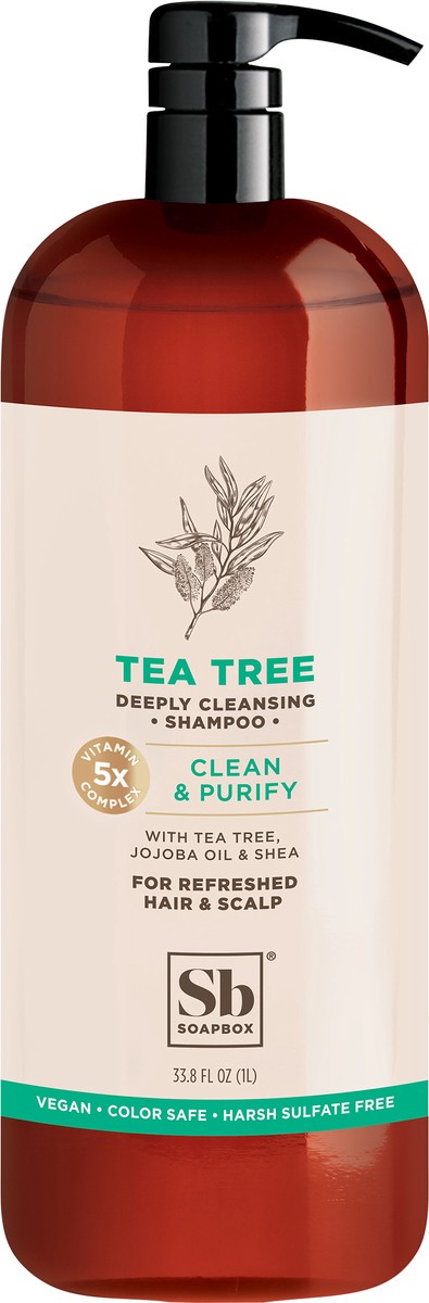 slide 2 of 3, SoapBox Tea Tree Clean & Purify Shampoo, 1 liter