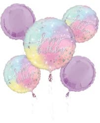 Party City Luminous Birthday Foil Balloon Bouquet