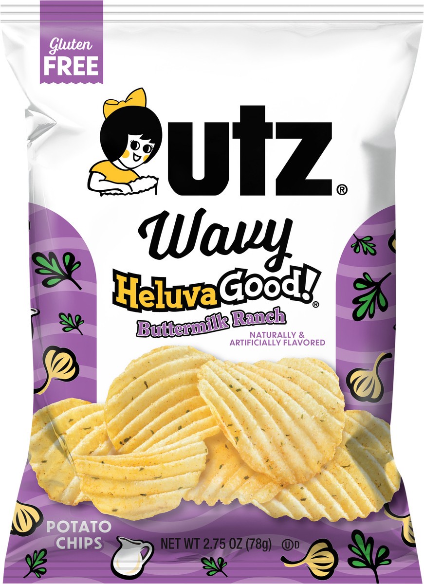 slide 3 of 7, Utz 2.75 oz Utz Heluva Good! Buttermilk Ranch Wavy Potato Chips, 2.75 oz
