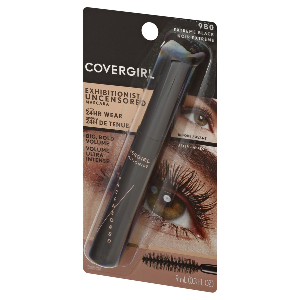 slide 2 of 9, Covergirl Exhibitionist Extreme Black 980 Uncensored Mascara 9 ml, 9 ml