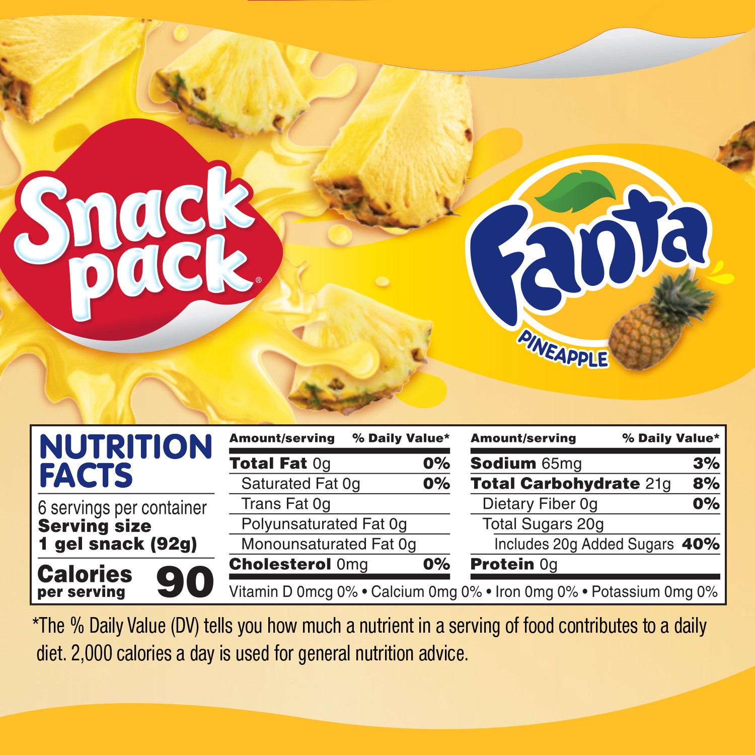 slide 5 of 5, Snack Pack Fanta Pineapple Juicy Gels 6 ea, 6 ct