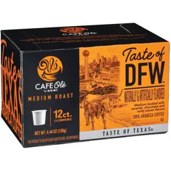 Cafe Ole by H-E-B Taste of DFW Medium Roast Single Serve Coffee Cups - 12 ct